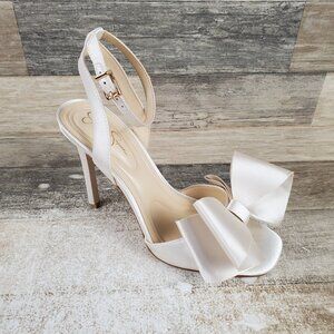 Jessica Simpson Olivine Women Heel Sandal White Ankle Strap Stiletto Heel